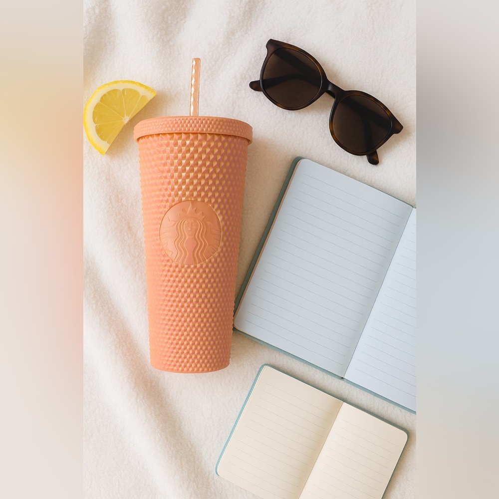 Starbucks Tumbler 2024‎ Peach Prism Studded 24oz Iridescent Sparkle Glam Venti